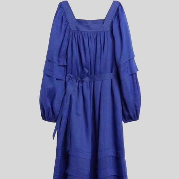 Banana Republic RAMIE MIDI DRESS - Long Sleeve Tie Waist Midi - Picture 3 of 5